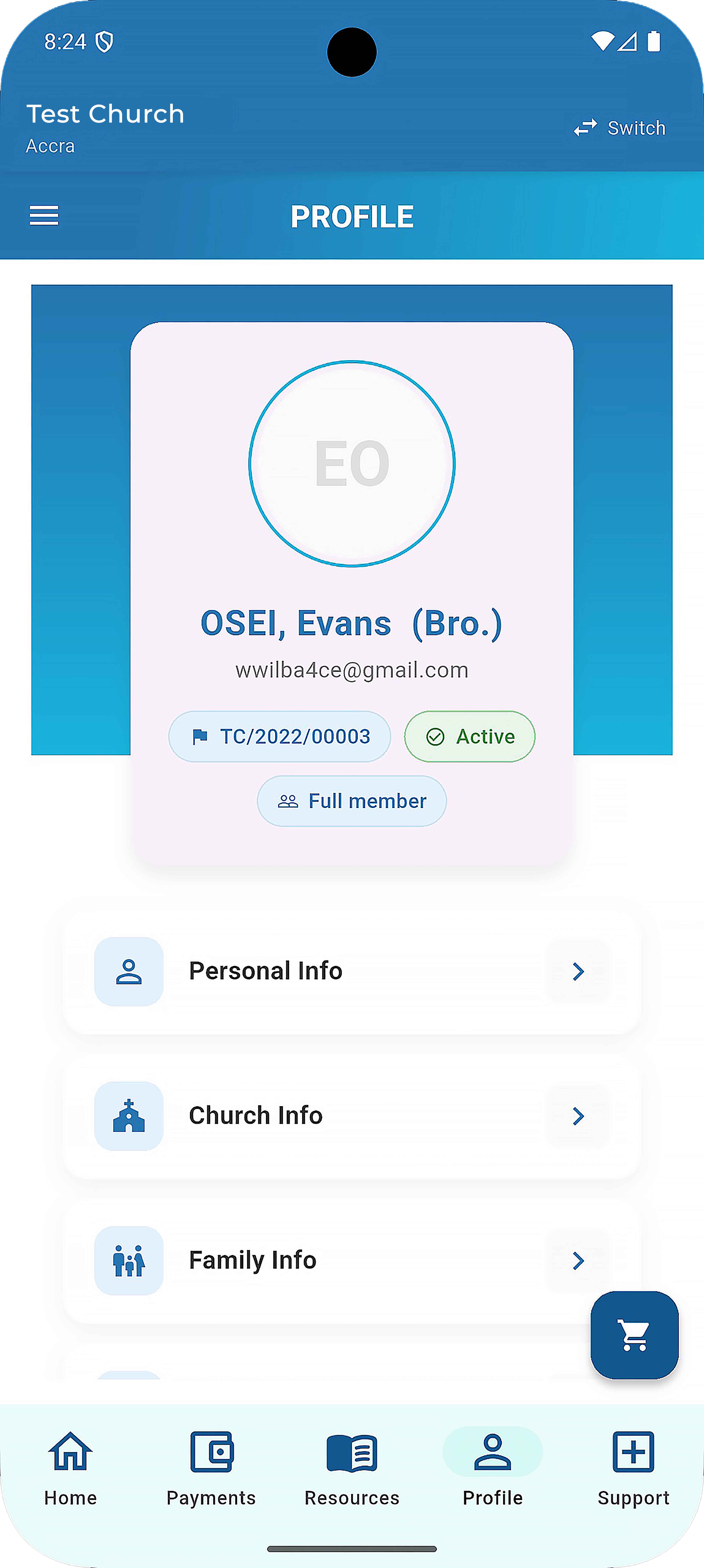 DaChurchMan Mobile App Screen