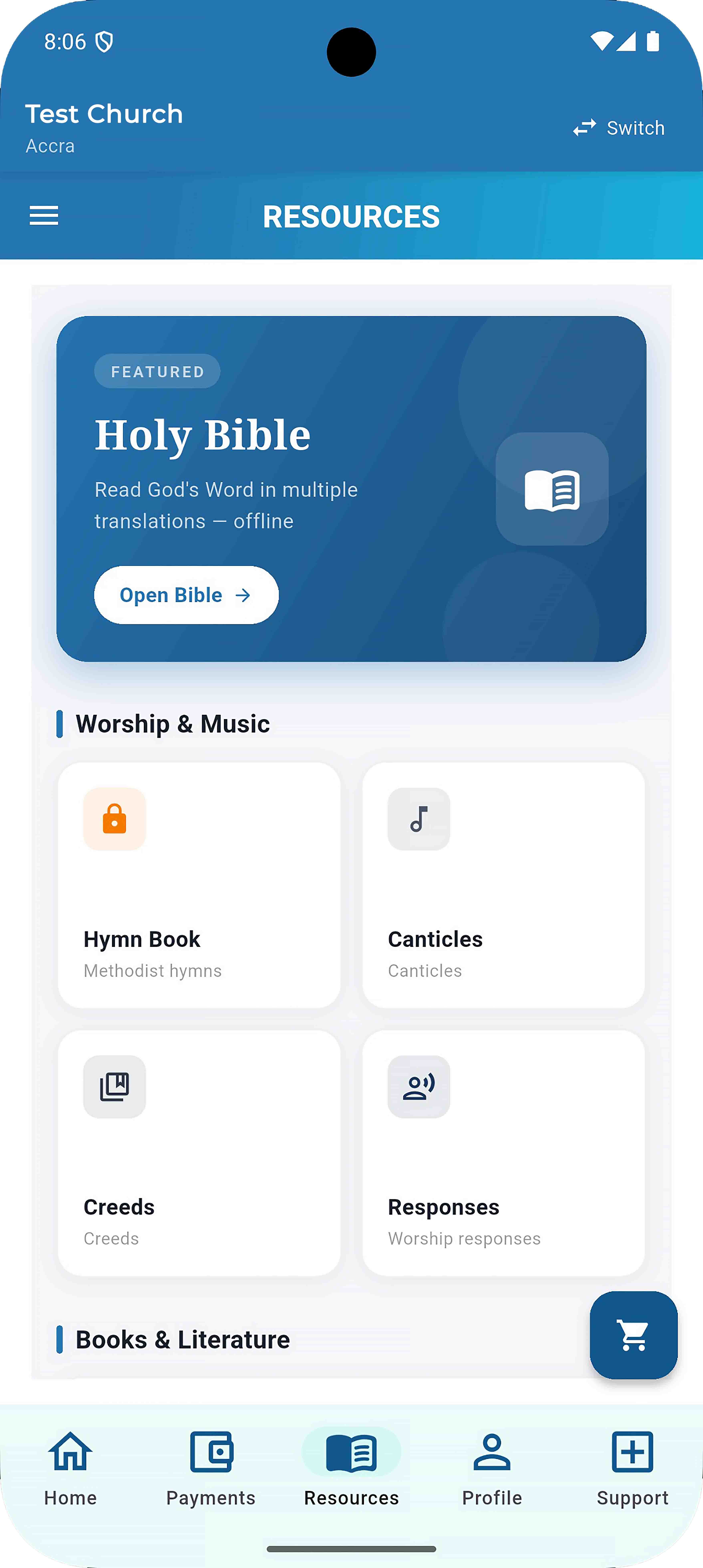 DaChurchMan Mobile App Screen